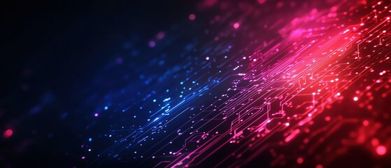 Poster - Abstract digital background showcasing vibrant colors and light trails, perfect for technology, design, and creative projects.