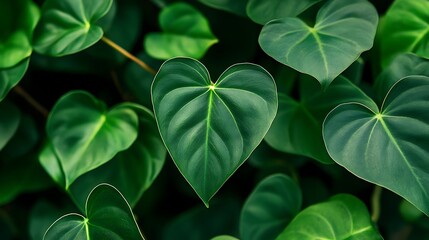 Sticker - Green Leaves in Heart Shape