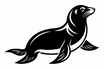 Sea seal silhouette vector illustration