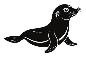 Sea seal silhouette vector illustration