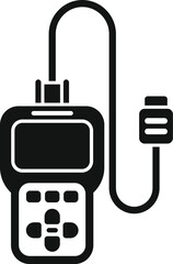 Poster - car diagnostic device showing battery status on screen icon