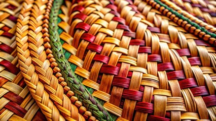 Poster - Close-up of intricate traditional Hawaiian woven crafts , Hawaiian, crafts, traditional, woven, close-up, detailed