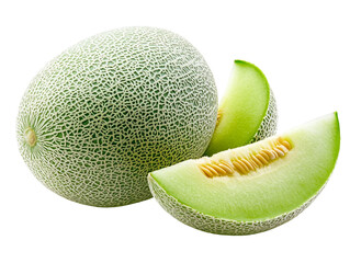 green melon and slice of honeydew