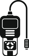 Poster - Black solid icon for a portable gas detector measuring instrument, used to detect dangerous gases
