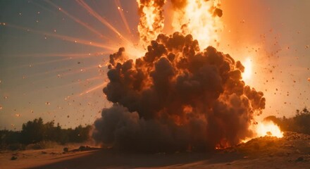 Animation of explosion 4k animation