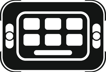 Poster - black silhouette of a portable gaming device with buttons for playing video games