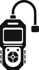 Poster - Simple icon of a car diagnostic scan tool showing engine issues with the warning light on