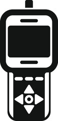 Poster - Simple icon of a remote control device with a screen displaying a controlling interface