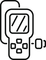 Poster - Line art style icon of a glucometer showing blood glucose level