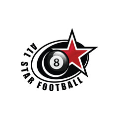 Aufkleber - All star billiard club sport logo concept design