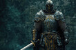© Kitta Studio - A towering medieval knight in ornate armor stands ready for battle, embodying strength and valor in a mesmerizing fantasy realm.