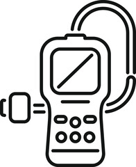 Poster - digital clamp meter measuring electricity icon vector outline