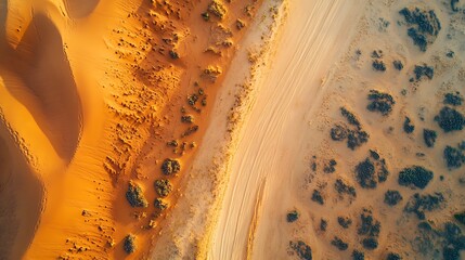 Canvas Print - Aerial View of a Desert Landscape