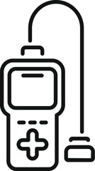 Poster - This icon of a portable gaming device connecting with a cable represents entertainment and gaming