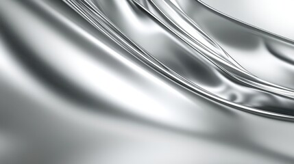 Poster - smooth silver gradient background with a light reflective finish, perfect for tech and futuristic de