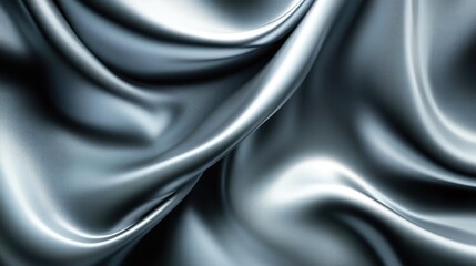 Poster - Smooth silver gradient background with gentle curves, modern and sophisticated texture for digital art