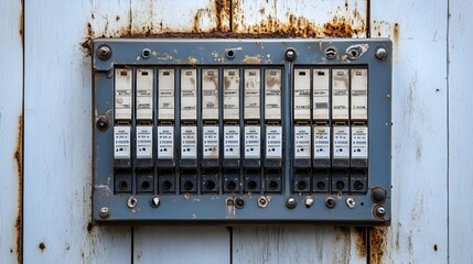 Poster - organized fuse box with labeled circuit breakers in a home electrical system showcasing the control 