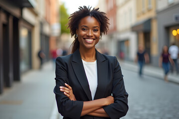 Wall Mural - Young happy pretty smiling professional business woman