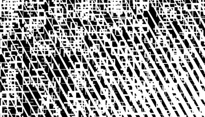 Poster - Black and white grunge and abstract pattern. Rough effect of geometric pattern. Vector Format Illustration 