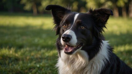 Border Collie Portrait in a Meadow