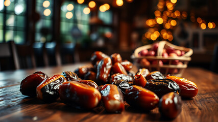 dates wooden table