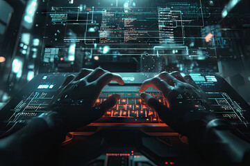 Poster - Rapidly Unleashing Digital Power: A Hacker's Intense Engagement with the Cyber World Through an Illuminated Keyboard