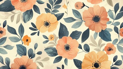 Wall Mural - Vintage Floral Pattern