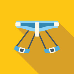 Wall Mural - Climbing harness icon in flat style on a yellow background