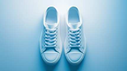 Canvas Print - pair of white shoes on a neutral background