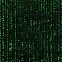 green binary code background
