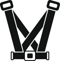Poster - this simple vector icon represents a safety harness, crucial for fall protection in various industri