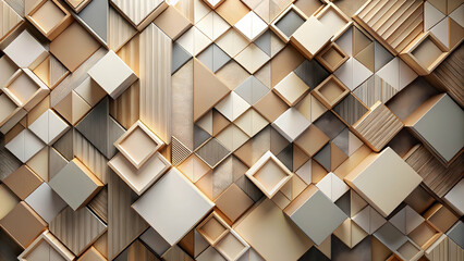 Poster - geometric wood pattern: a captivating abstract background featuring a seamless pattern of various wo