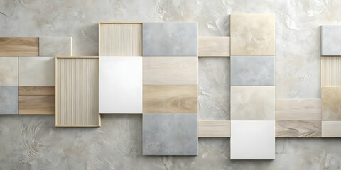 Poster - geometric harmony: a symphony of textures and tones on a modern wall, featuring an abstract arrangem