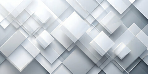 Poster - abstract geometric pattern: white and gray diamond shapes intertwined, modern minimalist background