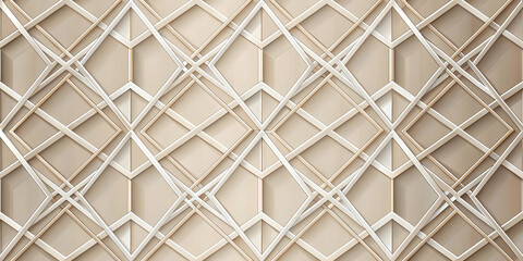 Poster - Golden Geometric Harmony: An intricate pattern of intersecting lines and shapes creates a mesmerizing dance of light and shadow in this abstract digital art piece.  
