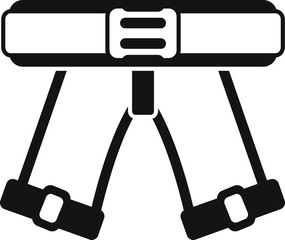 Poster - black isolated vector illustration of climbing harness on white background