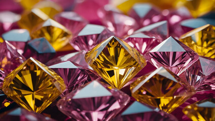 Poster - crystalline kaleidoscope: a vibrant, abstract composition of refracting glass shards in a spectrum o