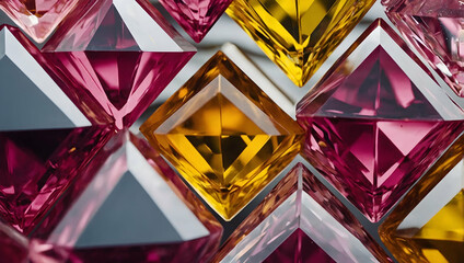 Poster - crystalline kaleidoscope: a vibrant, abstract composition of refracting glass shards in a spectrum o