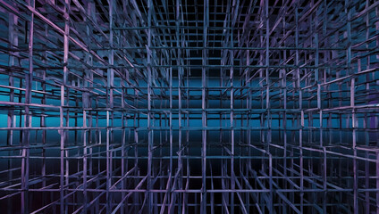 Poster - Neon Grid Depth