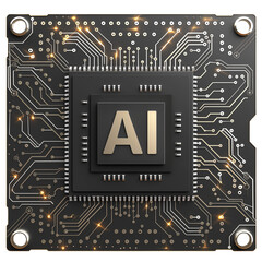 Poster - Golden microchips with 
