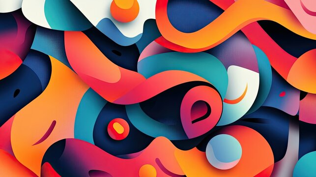 Creative poster with abstract shapes and bold typography, capturing attention with its vibrant design