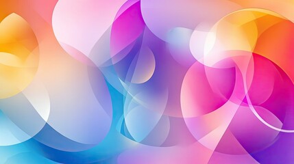 Fototapete - Creative vector background with overlapping transparent shapes and bright colors, creating depth and interest
