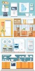 Wall Mural - Modern Kitchen Interior Design Illustration