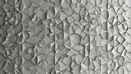 Poster - Geometric Floral Pattern - Monochrome Texture 