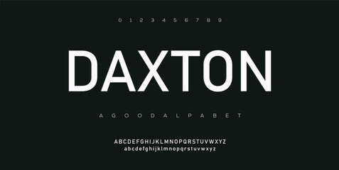 Wall Mural - Daxton alphabets fonts letters and numbers modern abstract design with lines vector illustration