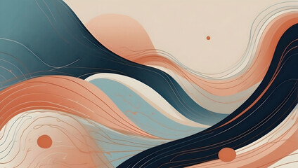 Poster - Chromatic Currents: A mesmerizing flow of vibrant paper waves, meticulously crafted in a captivating 3D render. This abstract masterpiece evokes the fluidity of emotions, the beauty of nature's curves