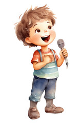 Wall Mural - PNG Microphone cartoon singer cute.