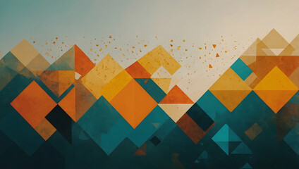 Wall Mural - Geometric Peaks: Abstract Mountain Landscape