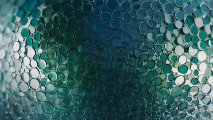 Poster - emerald dreamscape: a mesmerizing close-up of translucent, emerald-toned spheres forming an abstract