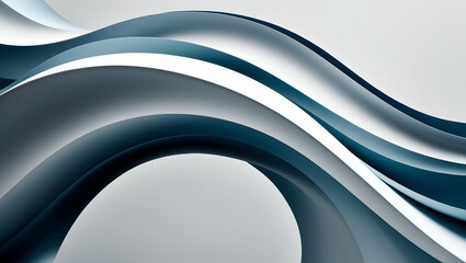 Poster - Fluid Dynamics: An abstract grayscale close-up of smooth, flowing waves, ideal for design, technology, or architectural themes. 